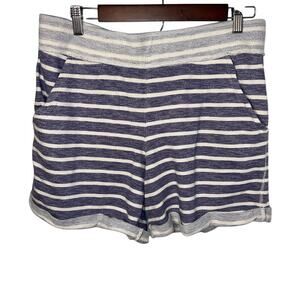 Mossimo Women’s sz L Striped Knit Hidden Drawstring Waist Pocketed Stretch Short